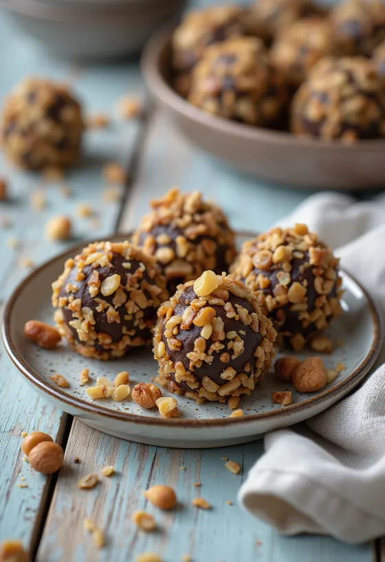 Brigadeiro paahdetuilla hasselpähkinöillä, rapeat pähkinäpallot silkkisessä suklaassa