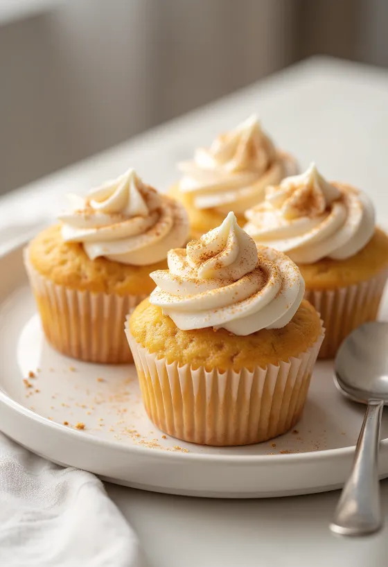 Churro-kuppikakut, kanelisokerilla koristeltuna