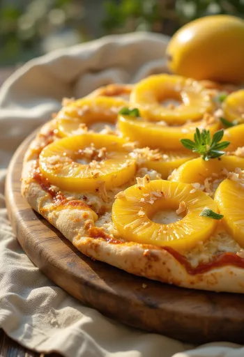 Pizza ai Frutti Tropicali trooppisilla hedelmillä ja ricottalla